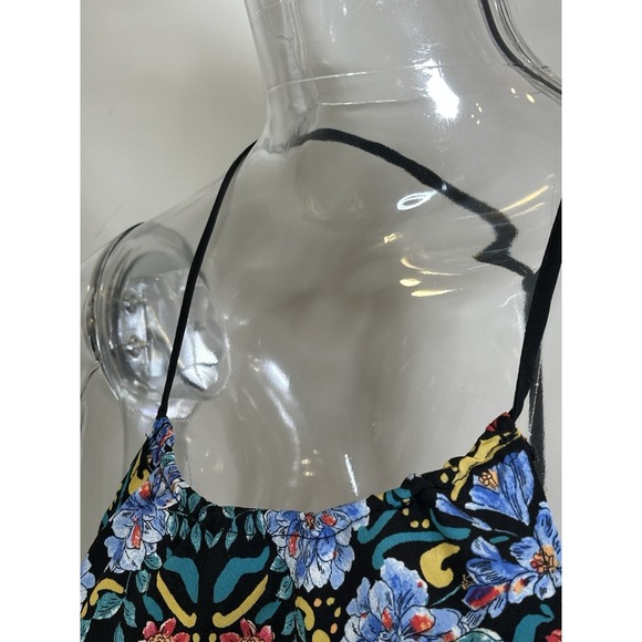 OLM Halter Top Womens Large Handkerchief Hem Floral Print Psychedelic - Picture 6 of 15